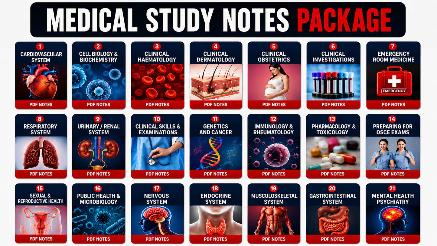 Complete Medical Study Notes Package (All 21 Subjects Included)